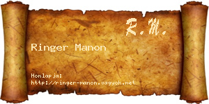 Ringer Manon névjegykártya